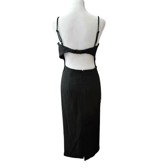 Bardot Womens Vienna Black Open Back Midi Cocktail And Party Dress Size 4 - Picture 8 of 10